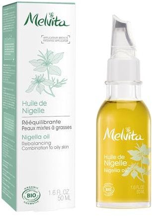 Melvita - Olio di Nigella - Oli di Bellezza - Trattamento Corpo e Viso - Riequilibra e Riduce le Imperfezioni - Pelle Mista a Grassa - Flacone da 50 ml