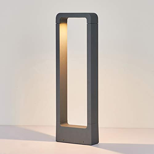 Topmo-plus illuminazione da Esterno Patio/lampade da Esterno Grigio/Palo da giardino Design / 7W LED COB Luci/illuminazione giardino alluminio aiuole/sentieri IP65 3000K 770LM 48 CM