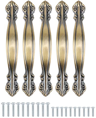 TsunNee Vintage Schrankgriffe, geschnitzte Schubladengriffe, antike Schrankschleife, Möbeltürgriffe