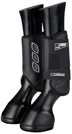 LeMieux Carbon Air XC Cross Country Front Horse Boots - Protective Gear and Training Equipment - Equine Boots, Wraps & Accessories (Black/Small)