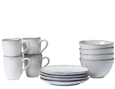 broste Copenhagen 80019809 Nordic Sand Frühstücksset, Steingut