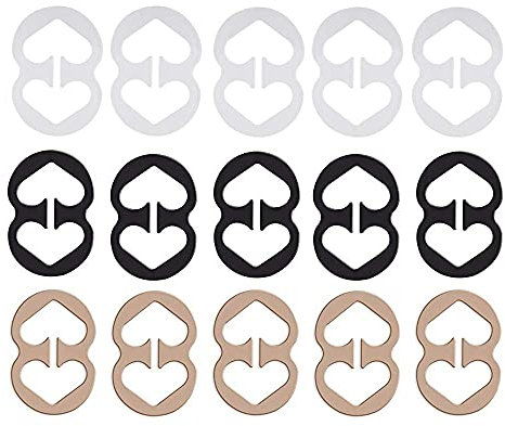 BH Träger Clip, Damen BH Träger Halter, Unsichtbar BH Träger Clip Set für Damen Frauen (Transparent, Teint, Weiß, Schwarz) (Weiß)