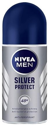 NIVEA MEN Silver Protect 48 H Antitraspirante a sfera antimicrobica da uomo, 50 ml