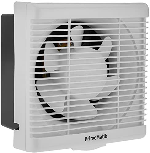 PrimeMatik - Ventilador de Escape, Extractor de Aire 190x190 mm con Sistema antirretorno para baño Lavabo Cocina trastero Garaje