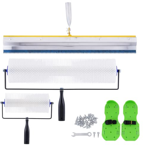 Self-Levelling Tool Kit Self Leveling Concrete Tool Kit Cement Floor Construction Tools with Spike Shoes Roller Needle Length 28mm
