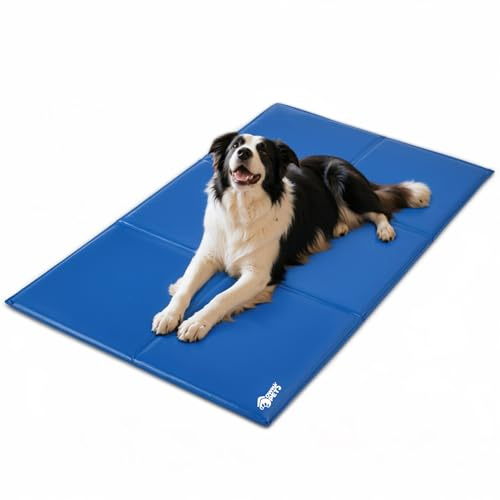 Ownpets Dog Cooling Mat X-Large 110X70cm, Durable Pet Cool Mat Non-Toxic Gel Self Cooling Pad, Scratch-Resistant Cool Bed Mattress for Dogs Cats in Hot Summer