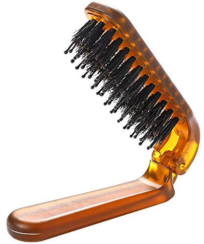 Spazzola per capelli pieghevole da viaggio Setole Pettine per capelli Spazzola per capelli in setola di cinghiale pieghevole Pettine per capelli portatile Mini spazzola per capelli