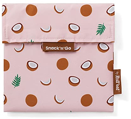 Roll'eat ® Snack'n'Go Coconut Design | Wiederverwendbare Snack-Tasche | Kinder Snacks Verpackung | Umweltfreundlicher Lebensmittelbeutel| Wiederverwendbare Tasche zur Aufbewahrung von Snacks