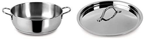 Lagostina Casseruola Semif 2 Manici Every Acciaio Inox 18 10 Cm24 Pentole Cucina, Inossidabile, Argento, 24 cm & Coperchio Every Acciaio Inox 18 10 Cm24 Pentole e Preparazione Cucina