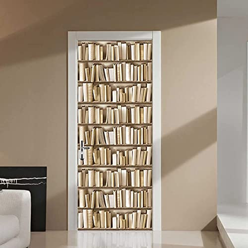 3D Türaufkleber Selbstklebend Türtapete Türfolie Bücherregal Bücher Bücher 100 X 215 Cm Selbstklebend Türfolie Poster Tapete Wandtattoo Tür Wandbild Aufkleber Schlafzimmer Bad Büro Hause - Türfoto