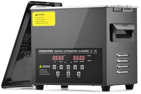 CREWORKS 3L Digital Ultrasonic Cleaner Machine with Degas and Gentle Mode, 120W Ultrasonic Cleaning Machine with Heater and Timer, Professional Ultrasound Cleaner for Retainer Jewellery Makeup Sponge