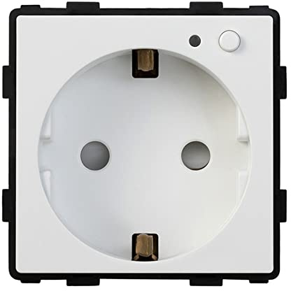 BSEED Smart ZigBee Steckdose mit Verbrauchsmessung, Smart Einbausteckdose mit Energiekostenmesser, EU Steckdose 16Amp Steckdose Function Key Weiß 86mm(Tuya ZigBee Hub erforderlich)