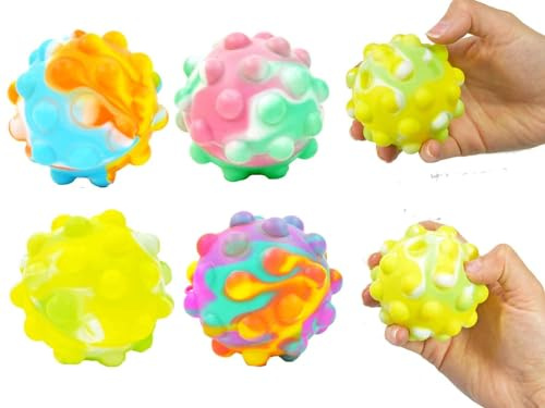 Winfried Kögler GmbH 4 TLG Set Plopp Up Antistress Ball Ploppball Fidget Toy Silikon Marmordesign 6cm