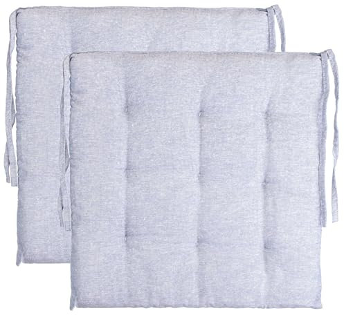Brandsseller Stuhlkissen Leinenoptik 9er Steppung ca. 40x40x5 cm Sitzkissen Dekokissen Zierkissen Gartenkissen Wohnungskissen 2er Set Hellblau