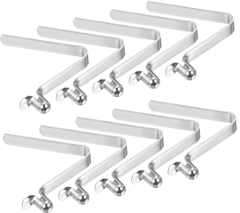 PATIKIL 6,5x4mm Kajak Paddel Clips, 10er Pack Zeltstangen Clips aus Stahl, V-förmige Einzelpin-Druckknopf-Federclips zur Fixierung von Rohren für Camping Markise
