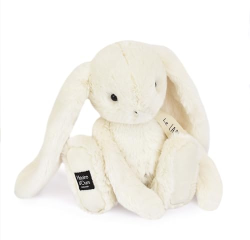 HISTOIRE D'OURS - Plüschtier Hase weiß – Kollektion Le Hase – 32 cm – sehr weich zum Kuscheln – Lange Ohren zum Streicheln – Geschenkidee zum Geburtstag für Kinder und Kuscheltier für Babys – HO3242