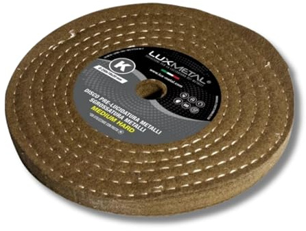 Lux Metal Disco Lucidatura Medium Hard 250 mm In Lana Feltro Dischi Lucidare A Specchio Metalli Alluminio Acciaio Inox Ruota Lucidante Per Mola Lucidatrice Smerigliatrice Ottone Rame Ferro Legno Marmo