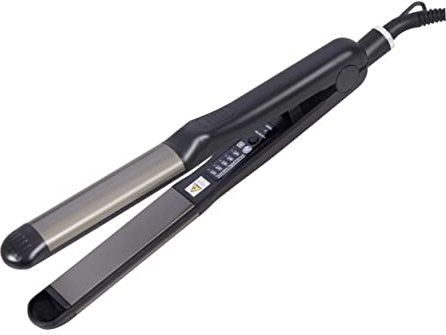 Beatifufu Dual-Purpose Steam Straightener and Hair Curler Portable Hair Styling Tool with Rotation for Home and Salon Plug Black