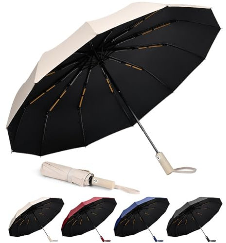 Aolso Parapluie de Voyage Anti-Tempête avec Ouverture/Fermeture Automatique - Petit, Compact et Portable pour Hommes et Femmes, Coupe-Vent