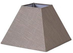 Lampenschirm Pyramide, Tenorio E27, Leinen, Grau, 30 x 13 x 22 cm