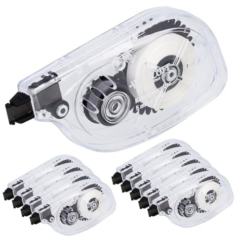 Westcott Korrekturroller seitliche Abrolltechnik 10 Stück | Korrekturmaus mit weißer Korrekturschicht 10m x 5mm | präzise, hochdeckend und sofort beschreibbar | E-743917 00