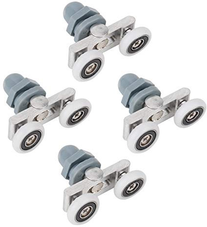 Rulli per porta doccia da 4 pezzi, porta doccia a doppio rullo scorrevole Ruota inferiore Ruote per porta doccia Sostituzione porta doccia vasca rotonda per la casa (25 mm)