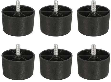 sourcing map 6 Pcs M10 x 1.5 x 2.4 Inch Furniture Legs, Plastic Sofa Couch Legs Tapered Replacement Legs Tapered Feet for Chair Sofa Dresser Cabinets Bed, Black