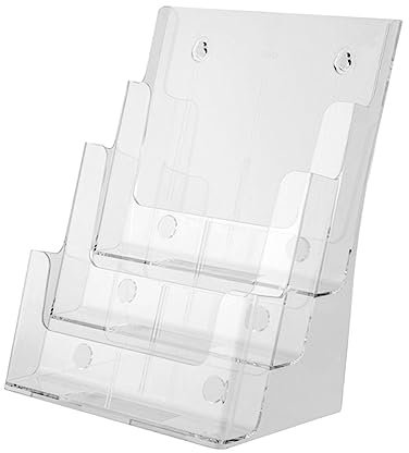 Alipis Desktop-organizer Mit Drei Schichten Brochure Holder Dokumente Zeitschriften Und Literatur Transparenter Stabiler Prospekthalter Für Büro Und Zuhause