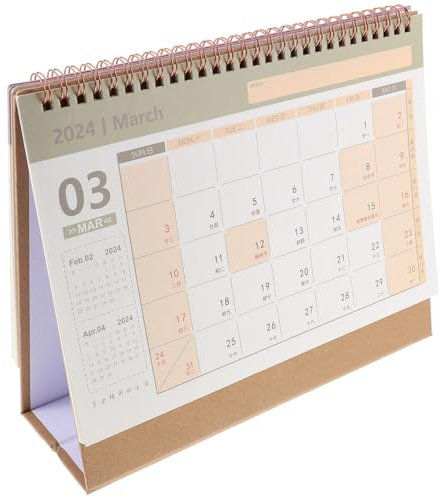 VILLFUL Tischkalender Mit -design Eleganter Schreibtischdekoration Robust Und Langlebig Für Büro Und Zuhause Monats Und Datumsanzeige