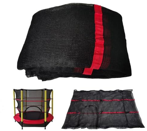 FSDIYU Rete Ricambio Trampolino, Rete di Protezione per Trampolino Resistente agli Strappi e ai Raggi UV, Diametro 140 cm / 55 Pollici, Altezza 130 cm,55 inch,Black