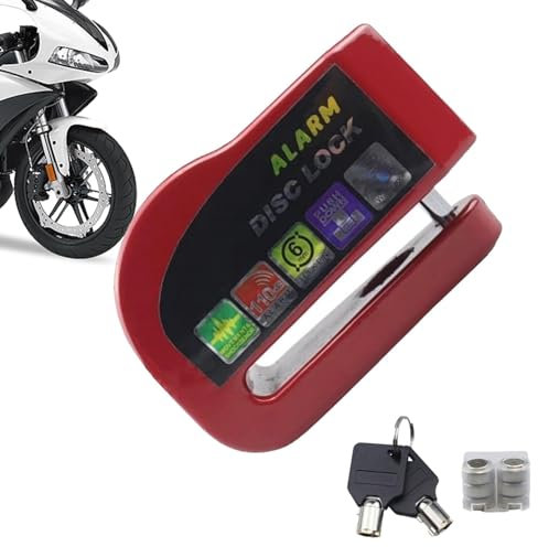 Antivol Disque Moto Antivol De Frein À Disque Antivol Moto Bloque Disque Alarme Verrou De Frein À Disque avec Alarme Antivol De Disque D'alarme Antivol De Roue De Frein De Vélo avec 6 Pile Bouton