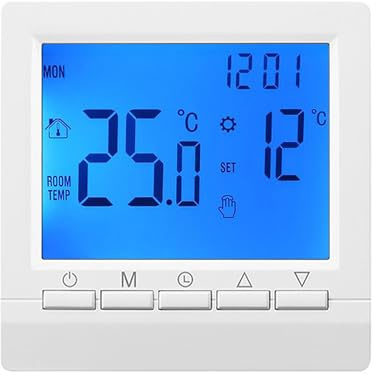 Irishom Termostato Inteligente para Caldera,Controlador de Caldera con Cable y Funcionamiento a batería con Pantalla Digital LCD, termostato programable semanal de Ahorro de energía 5+2