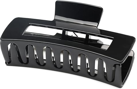 QinGoo Damen Haarklammer XXL, 10.4cm rechteckig in Schwarz, starker Halt für dicke and lange Haare, rutschfest für Sport and Alltag, 1 stück