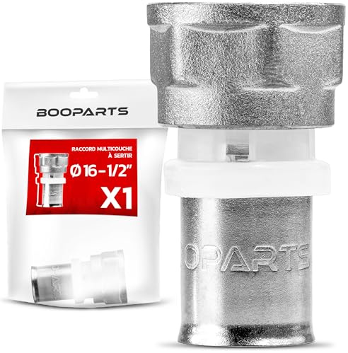 BOOPARTS – Pressfitting Muffe 16x2 mm x 1/2 Zoll Innengewinde TH Kontur | Übergangsfitting für Mehrschichtverbundrohr | 1 Stück