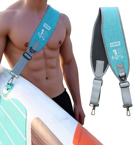 Niphean SUP Tragegurt, Stand up Paddle Zubehör für Paddle Board, Freihändig Verstellbarer SUP Schultergurt für Stand Up Paddling Board, Kayak, Surfbrett Tragegurt mit Gepolsterter Schulterauflage