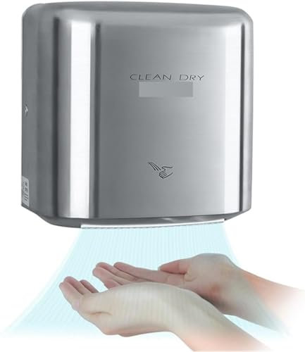Asciugamani Elettrico, Asciugamani Automatico, Con Hepa ad alta velocità 100 m/s 304ss macchina for asciugare le mani for asciugamani commerciali con sensore di induzione intelligente(Nero)