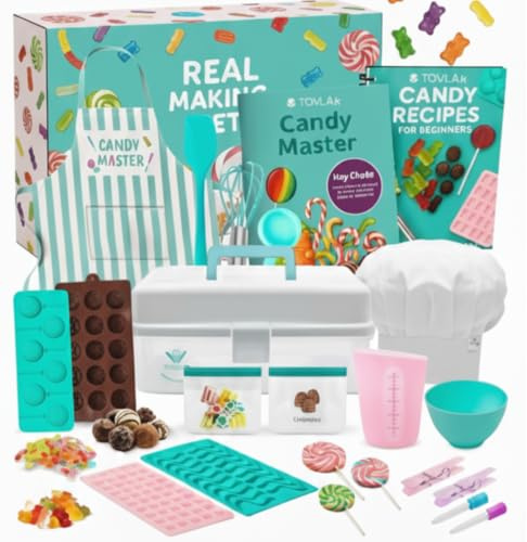 Tovla Jr Ultimate Real Candy Science Lab for Kids | Hands on STEM Experiment Kit with Real Candy Making Tools and Step by Step Visual Guides | Ages 6 to 12 | Gummies, Chocolates and More