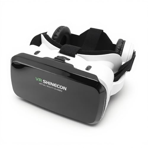 YUEHISY Auriculares VR con Lente de Bloqueo de Luz Azul, Distancia de Pupila Ajustable, Gafas de Realidad Virtual para Juegos, Películas, Compatible con el Teléfono de 5.5 a 7.2 Pulgadas