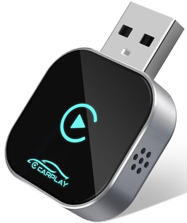 Wireless CarPlay Adapter UK, PURSPIR 2025 Upgrade Aluminum Alloy Car Play Adapter for Converting Wired to Wireless, USB/Type-C Plug & Play Stable Connection, No Latency, Compatible with iPhone iOS 10+