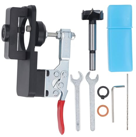 35MM Concealed Hinge Jig Aluminum Alloy Hinge Hole Drilling Jig Woodworking Tool Drilling for Door Cabinets Hinges Mounting