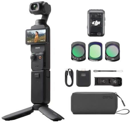 DJI Osmo Pocket 3 Kreativ Combo Bundle mit Filter 3-Set | vlog Kamera 4K mit 1-Zoll-CMOS und 4K/120 fps Video, 3-Achsen-Stabilisierung, digital Kamera, schnelles Scharfstellen