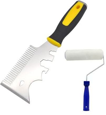 Limpiador De Rodillo De Pintura | Peine Con Llave Multifuncional | Limpiador De Rodillo, Brocha Y Peine,Para Mejoras Del Hogar Pintura Construcción Renovación Bordes Y Exteriores
