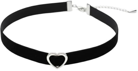Wailike Choker Kette für Damen Schwarzes Gothic Halsband Velours Lederhalskette Vintage Halsreif Gothic Punk Trendiges Accessoire