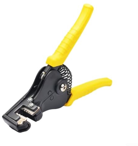 Pince à dénuder automatique avec règle réglable, pince multi-trous de 0,5 à 4,0 mm pour câblage électrique, construction en alliage d'acier, pas de dommages au noyau du fil (mise à niveau avec règle)