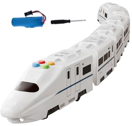 Train à grande vitesse – Jouet de train électrique | Simulation ferroviaire librement assemblée | Jouet avec lumières, sons de musique | Cadeau éducatif interactif amusant pour garçons et filles, ense
