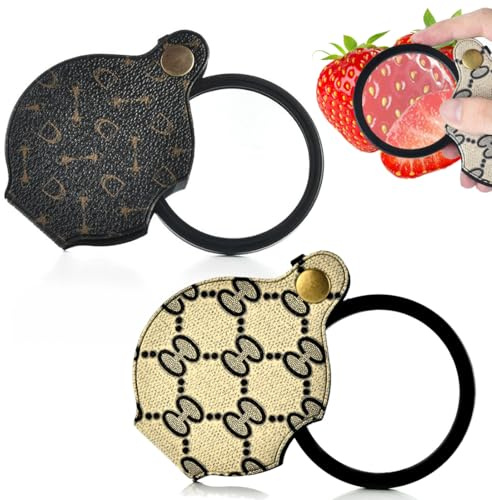 ZORTVUL 2 Piezas Lupa Aumento 15X Lupa De Bolsillo Plegable Con Llavero Para Joyeros, Niños, Coleccionistas, Lectur