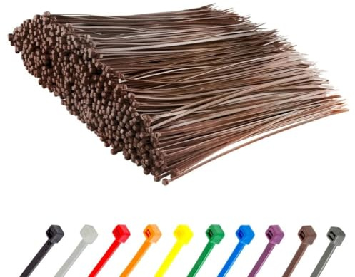Gocableties Kabelbinder Braun 1000 Stück 200 x 4,8 mm UV-beständig | 22,2 kg Zugfestigkeit, UV-beständig