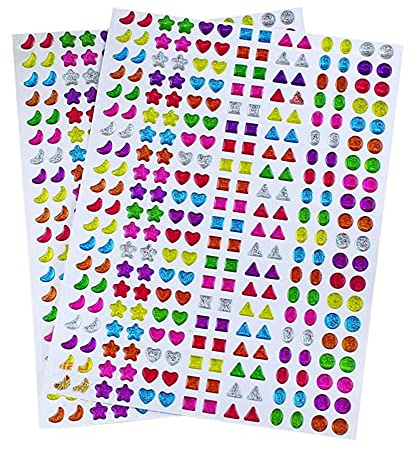 Lvcky 840 pieces Boucles d'oreilles Autocollant 3D Strass Autocollant Filles Boucles d'oreilles à Coller