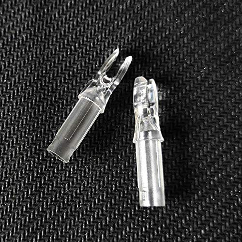 SHARROW 50pcs Cocca a Freccia in Plastica per Tiro con L'Arco Freccia Nock Cocche della Freccia Plastica Nock per ID 6.2mm Frecce di Carbonio Albero a Freccia (Bianco Trasparente)