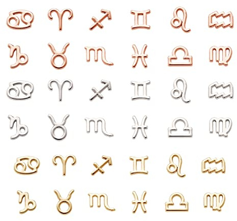PandaHall Sternbilder Sternzeichen Charms Astrologie Charm Anhänger für Halskette Schmuck Handwerk, Metall